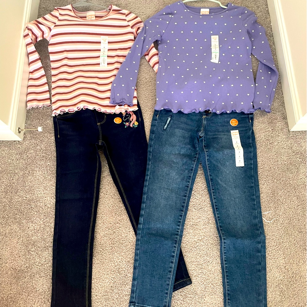 Girls Jumping Beans size 6-6x pink set & Girls Jumping Beans size 7 NWT